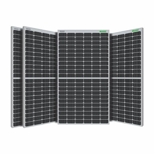 WAAREE Bi-55-550 Watt High Efficiency Dual Glass Bifacial Mono PERC Solar Panel, 144 Half-Cut VOC 49.16 Premium Energy Generation, (Pack of 4) (Bifacial 550 Watt, 2kW)