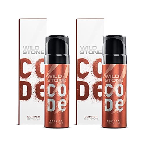 Wild Stone Code Copper No Gas Body Perfume for Men, Long Lasting Energetic Fragrance, Pack of 2 (120ml each)