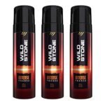 Wild Stone Intense Trance No Gas Deodorants for Men, Long Lasting Body Perfume, Pack of 3 (120ml each),Spray