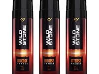 Wild Stone Intense Trance No Gas Deodorants for Men, Long Lasting Body Perfume, Pack of 3 (120ml each),Spray