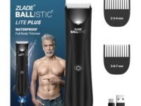 Zlade Ballistic LITE PLUS Body Trimmer Men Manscaping, Private Part Shaving, Beard, Pubic Hair Groomer, Waterproof, Rechargeable, Fast Charging, Travel Lock- Color Black