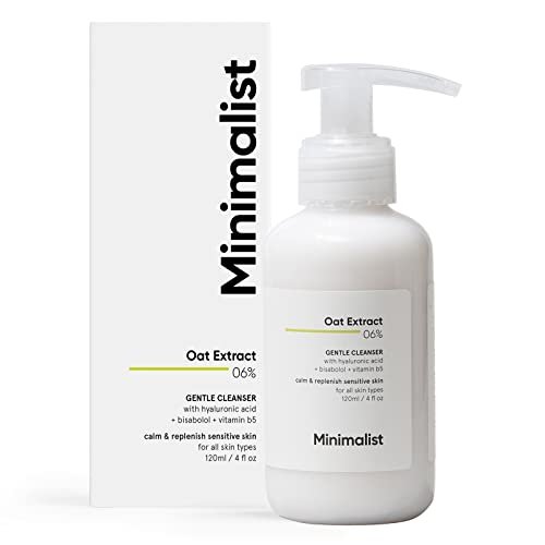 Minimalist Gentle Face Wash With 6% Oat Extract & Hyaluronic Acid For Sensitive Skin (Dry to Normal) | Sulphate Free | Non-Drying | Fragrance Free | Gentle Cleanser (120 ML)