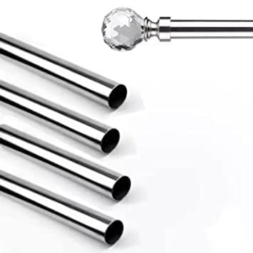 NOAHARK 304 Stainless Steel Curtain Rod | Reliable & Durable Wardrobe Pipes & Shower Rods for Home & Office | Anti-Rust Stainless Steel Curtain Pipe for Doors, Windows, & Showers (1 Pipe, 5 feet)