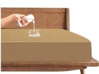Trance Cotton Feel Terry Ultra Soft Waterproof Mattress Protector | Breathable - Hypoallergenic Mattresses Cover (72x72 inch | 6x6 feet, Brown - Pack of 1)