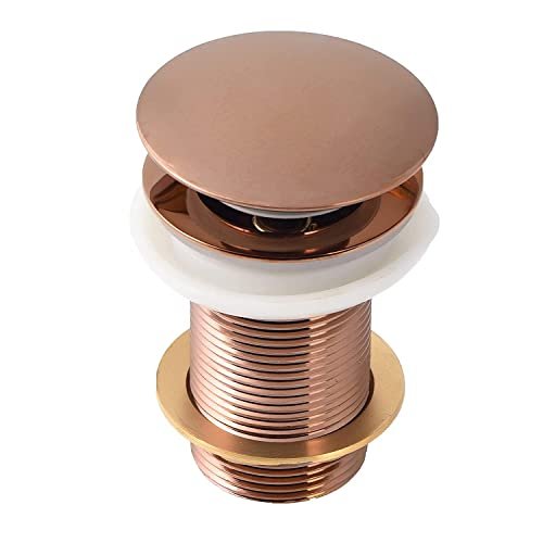 HOME13 Finish Pop-up Brass Basin Drainer/Waste Coupling Waste Bathroom Wash Basin/Vessel Sink 4 Inch Full Threaded Pop Up 32 MM Flush Valve Faucet (Vessel Installation Type) (Rose Gold)