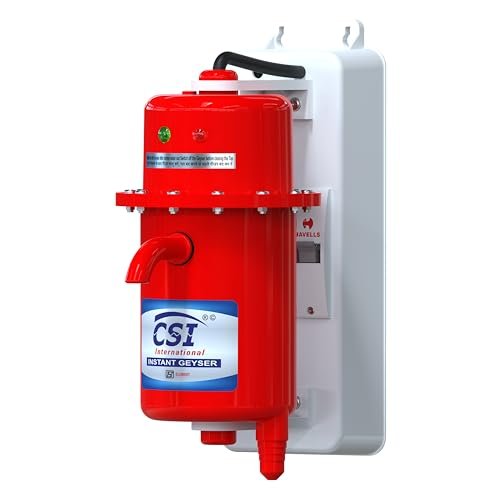 CSI INTERNATIONAL Instant Water Geyser 1 L Portable water heater With MCB Fitted, Made of First Class ABS Plastic, Auto Cut Off Feature with 1 Year Warranty, For Home, Office, Restaurant etc