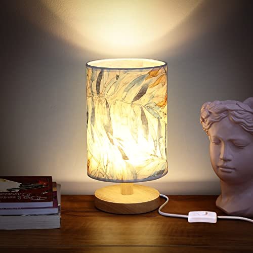 ABOUT SPACE LED Table Lamp- Bedside Side Table Lamp with Wooden Base for Night Reading,Bed Room,Living Room,Home & Decor- Cylindrical Night Lamp with Dim Light(11 Inch Height,Bulb Included)(1 Pack)