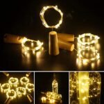 AMFIN® (Pack of 2 20 LED Wine Bottle Cork Copper Wire String Lights, 2M Battery Operated, Fairy Lights Bottle DIY - Yellow