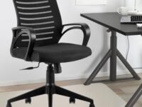 ASTRIDE Ace Mid Back Office Chair for Work from Home/Study Chair Height Adjustable Revolving Chair with Tilt Lock [Heavy Duty Nylon Base, Black]