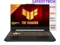 ASUS TUF Gaming A15, 15.6" FHD 16:9, 144Hz 250nits, AMD Ryzen 7 7435HS Processor, Gaming Laptop (16GB RAM/512GB SSD/RTX 4060/Win 11/Office Home/90WHr Battery/Mecha Gray/2.2 Kg),FA507NVR-LP104WS