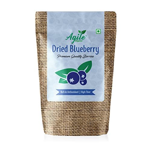 Agile Organic USA Blueberries - (200 Grams) - Unsulphured, No Added Sugar, Imported Blueberry from USA - Blueberry Dry Fruit Without Sugar