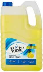 Amazon Brand - Presto! Disinfectant Surface & Floor Cleaner, (Citrus) - 5 Ltr | Kills 99.9% Germs | Suitable for Bathroom & Floor surfaces like ceramic, marble, granite, mosaic etc.