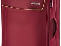 American Tourister Jamaica 80 Cms Large Check-In Polyester Soft Sided 4 Spinner Suitcase Wheels Luggage (Wine Red)