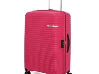 American Tourister Liftoff 79 Cms Large Check-in Polypropylene Hard Sided Double Spinner 4 Wheel Luggage/Trolley Bag/Suitcase (Berry Blast), Pink