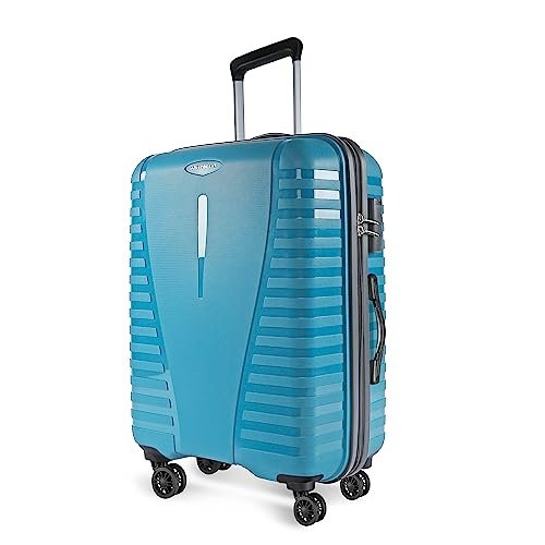 Aristocrat Airpro 76 Cms Large Check-in Polypropylene Hardsided 8 Spinner Wheels Luggage/Suitcase/Trolley Bag- Coral Teal Blue, 53 Cm