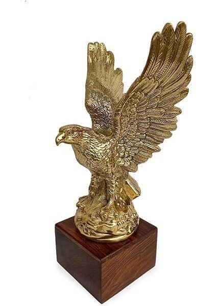 Artico Handicrafts Metal Flying Eagle For Home Decor, Decorative Sculpture,24X10X10 - Gold