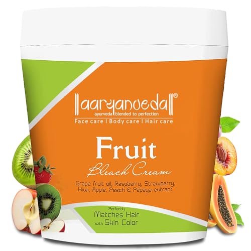 Aryanveda Fruit Bleach Cream With Real Fruit Extracts for Instant Glow, Removes Dead Skin Cells & Restores Healthy Glow for All Skin Types, For glowing skin and beautiful skin, For men and women - 250g