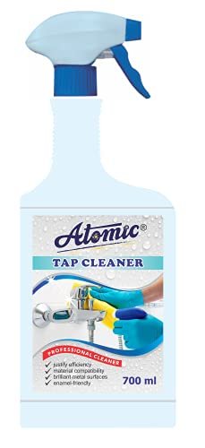 Atomic 700ml Tap Cleaner Removes Hard Water Scaling from Bathroom, Sink & Kitchen Fittings Taps