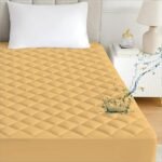 Ayka Waterproof Cotton Quilted Mattress Protector Queen Size Breathable Hypoallergenic Noiseless Ultra Soft Fitted Bed Protector 78x60 inch Mattress/Bed Cover (Queen 78x60 inch | 6.5x5 ft, Beige)