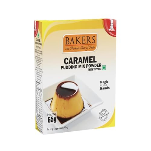 BAKERS Caramel Pudding Mix Powder Pack of 4 (65Gm X 4)