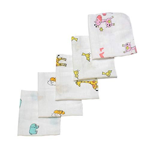 Billy Bum Cotton Washcloth (Pack of 5, Multicolour)