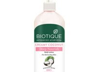 Biotique Creamy Coconut Deep Nourish Body lotion For Extra Dry Skin | Heals, Repairs, and Soothes the Skin | Moisturizing and Skin-Humidifying | 100% Botanical Extracts| All Skin Types | 300ml