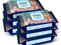 Bumtum Baby Chota Bheem Gentle Soft Moisturizing Wet Wipes With Lid | Aloe Vera & Chamomile Extracts | Paraben & Sulfate Free (Pack of 6, 72 Pcs. Per Pack)