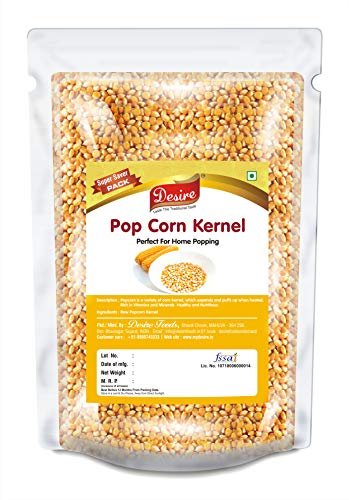 Desire Popcorn Kernel Seeds 500 Grams | Big Size Gourmet Pop Corn Kernels Imported | High Expansion | A Grade Makkai Popcorn