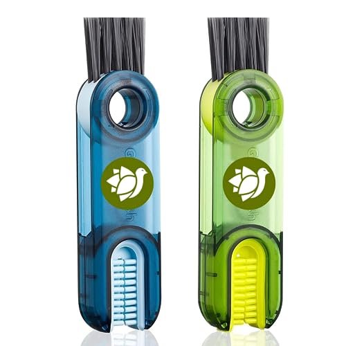 DroliaFresh 3 in 1 Multifunctional Bottle Cleaning Brush Used for Bottle Cap, Cup Cleaner Brush Multipurpose Tool for Crevice, Windows, Groove, Lid, Straw, Gap (Pack of 2, Multicolor)