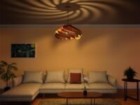 EIGEN Pendant Lights for Ceiling - Wooden Hanging Lights for Living Room Chandelier for Living Room Modern Jhumar Ceiling Light for Living Room & Hall Modern (Mini Mystique - Walnut)