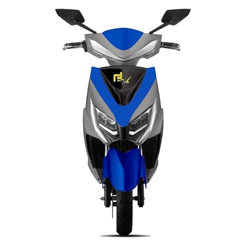 EOX New E2 Electric Scooter For Adults | Non Rto Ev Vehicle With 60-80Km Range, Waterproof Motor, 32Ah 60V Lead Acid Battery, Tubeless Tyre, Reverse Mode (Tri Color) Blue
