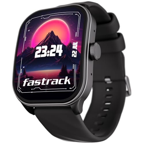 Fastrack Limitless Fs2 Pro Smartwatch|1.96" Super Amoled Arched Display with Functional Crown&Resolution of 410X502|Singlesync Bt Calling|Nitrofast Charging|110+ Sports Modes|200+ Watchfaces,Black