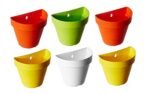 Go Hooked Plastic Wall Hanging Pot Set (Multicolour, Standard) - Set of 6