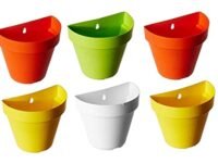 Go Hooked Plastic Wall Hanging Pot Set (Multicolour, Standard) - Set of 6