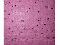 Golden Cart Wallpaper for Kids Room 3D Brick Wallpaper for Walls I Wall Stickers Self Adhesive Panel I Peel & Stick Wallpaper (Pink Wallpaper, 8 MM Thick, 1 Piece, 70 X 77 cm)