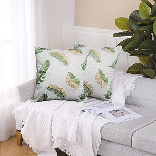 HIMS Decorative Leaf Throw Pillow Covers 24x24 Set of 2,Two Sided Design Decorative Leaf Pillows Case Cushion Cover for Home Couch Sofa Car 24x24 Pillow Covers Green (24x24 Inch, Green)