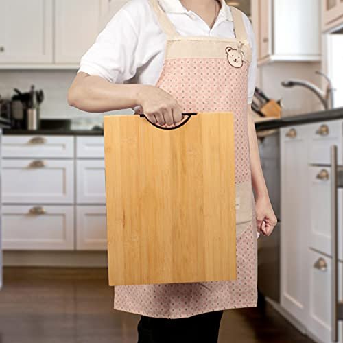 HOKIPO Bamboo Wood Chopping Cutting Board for Kitchen - 40x30 cm, Beige, Pack of 1 (AR-3788)