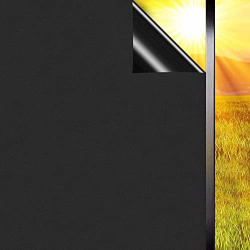 HOME13™ 100% Blackout Window Film Privacy Room Darkening Window for Home & 100% Light Blocking Black Window Cover, Removable Static Cling (20 * 48inch, Total Blackout Film)