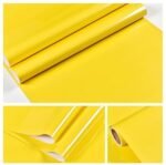 HOME13™ Shiny Yellow Glossy Wallpaper Peel & Stick Self Adhesive Vinyl Wallpaper for Kitchen Cabinet Furniture Removable Waterproof Wallpaper (24x100 Inch, Yellow Glossy)