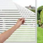 HOME13 Stripe Frosted Window Film UV Protect Privacy Window Glass Sticker 24 x 60 inch