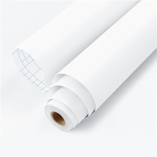 HOME13™ Vinyl Matte White Self Adheisve Waterproof Wallpaper for Cabinet Countertop (24x150 Inch)