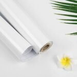 HOME13 White Glossy Self-Adhesive Removable Wallpaper,Vinyl Contact Paper for Countertops, Cabinets, Furniture (24x96 Inch Pack of 2)