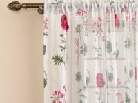 HOMEMONDE Transparent Curtain 9 Feet Long Door - Cotton Sheer Floral Printed Curtains for Home Decoration, Pack of 2 - (Top Style - Rod Pocket) - Rod Pocket