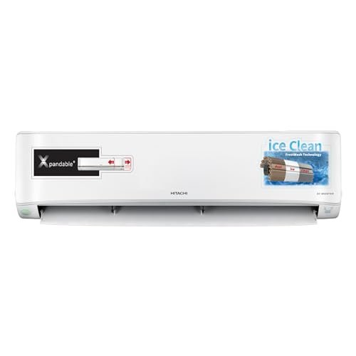 Hitachi 1.5 Ton Class 3 Star, ice Clean, Xpandable+, Inverter Split AC (100% Copper, Dust Filter, 2023 Model - 3400FXL RAS.G318PCBIBF, White)
