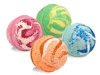 Home Boutique Orange Aqua Lemongrass and Strawberry Aromatic Bath Bombs Set of 4