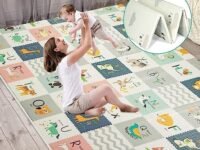 Kresal 200 * 180 Cm Foldable Playmat, Baby Play Mat, Large Reversible Waterproof XPE Crawling Mat for Babies, Anti-Slip, Non Toxic, Portable Thick Foam Baby Mat for Indoor Outdoor Use - Multicolor