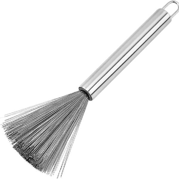 MOROVIK Kitchen Brush, Pan Scrubber, Wok Brush, Pot Scrubber, Dishes Scrub Brush, Steel Scrubbers for Cleaning Dishes, Steel Wool Scrubber with Handle, Steel Scrubber, Steel Scrubber Brush (2)