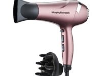 Morphy Richards Stylist Care Hd222Dc Professional Hair Dryer With Diffuser,Removable Concentrator,3Speed 2Heat Setting,Cool Air Mode,2Yr Warranty,Wine Red And Silver Chrome,2200 Watts|Gift for Him Her