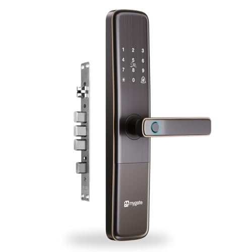 Mygate Smart Lock Plus | 6-Ways to Unlock | in-Built WiFi | Fingerprint | Mobile App Access | OTP | PIN Access | RFID Card | Mechanical Key | Decoy Pin Feature | 3-Years Warranty