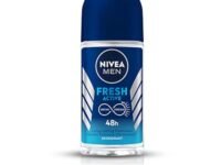 NIVEA MEN Fresh Active 50ml Deo Roll On | With Fresh Ocean Extracts| 48 H Freshness| 0% Alcohol | Dermatalogically Approved & Paraben Free Formula